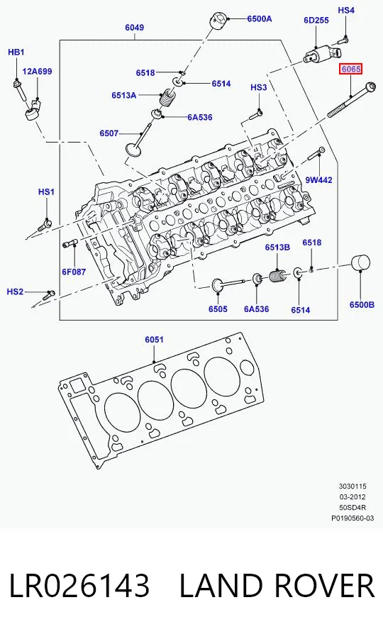 LR026143 Land Rover Parafuso de cabeça de motor (CBC)