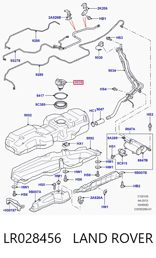  Tampa (tampão) do tanque de combustível Land Rover Discovery IV SUV (L319) (2009 - 2018) IV