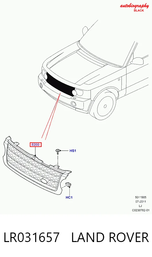 Grelha do radiador Land Rover Range Rover III L322