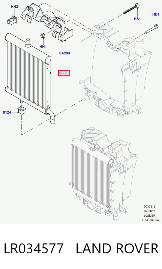 LR034577 Land Rover Radiador de esfriamento de motor adicional