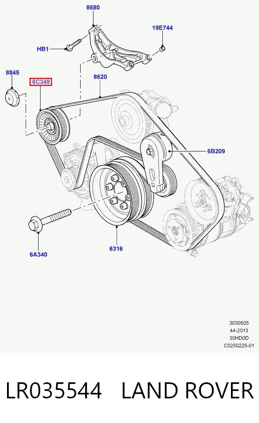 Rolo parasita da correia de transmissão Jaguar C2D49055 preço, a partir de 36,65 USD
