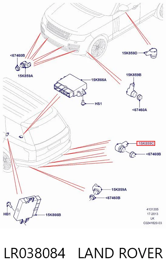 Compre LR038084 Ford Sensor dianteiro de sinalização de estacionamento (sensor de estacionamento)