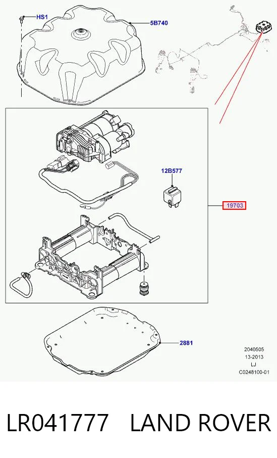 LR041777 Land Rover Compressor de bombeio pneumático (de amortecedores)