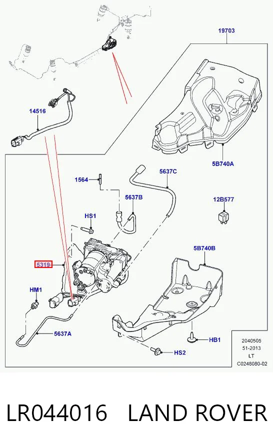 LR044016 Land Rover Compressor de bombeio pneumático (de amortecedores)