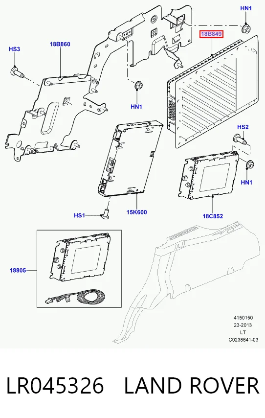 EW9319C164AB Land Rover Reforçador do som de sistema de áudio