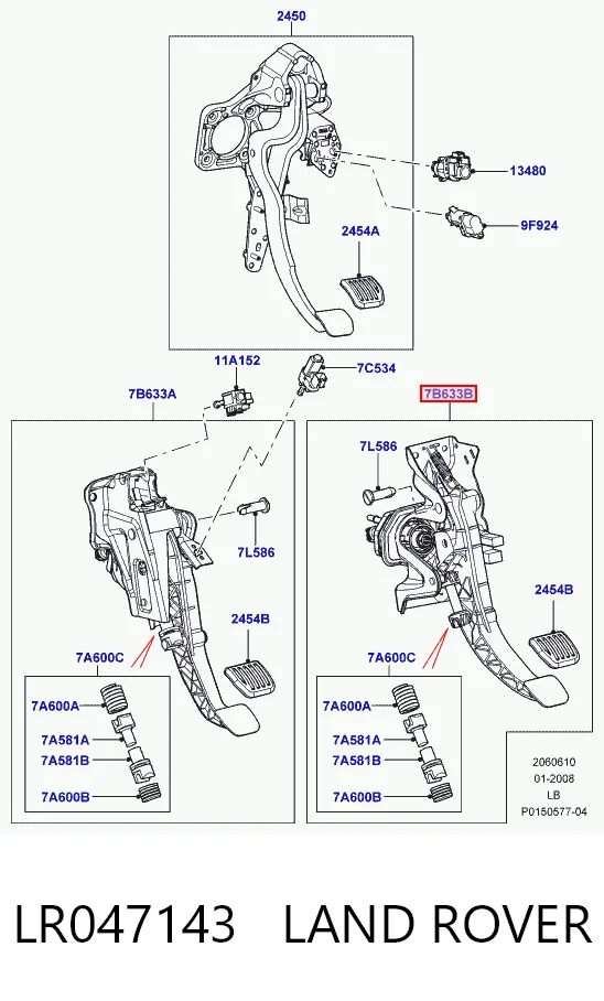 Pedal de embraiagem Land Rover Freelander II L359 ao melhor preço
