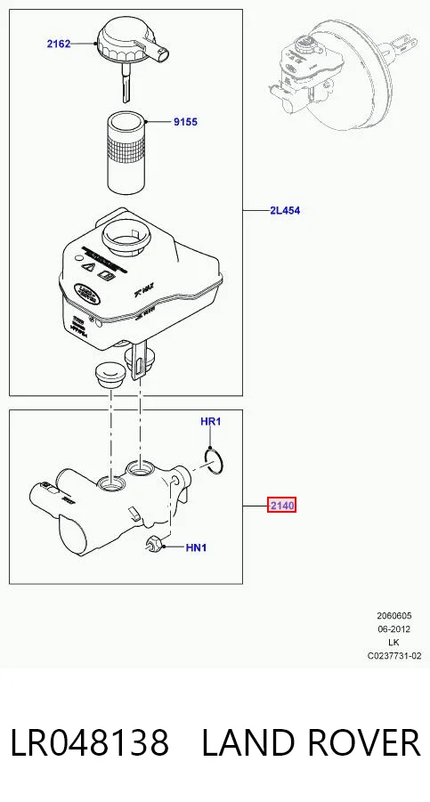 Cilindro mestre do freio para Land Rover Range Rover SPORT II L494