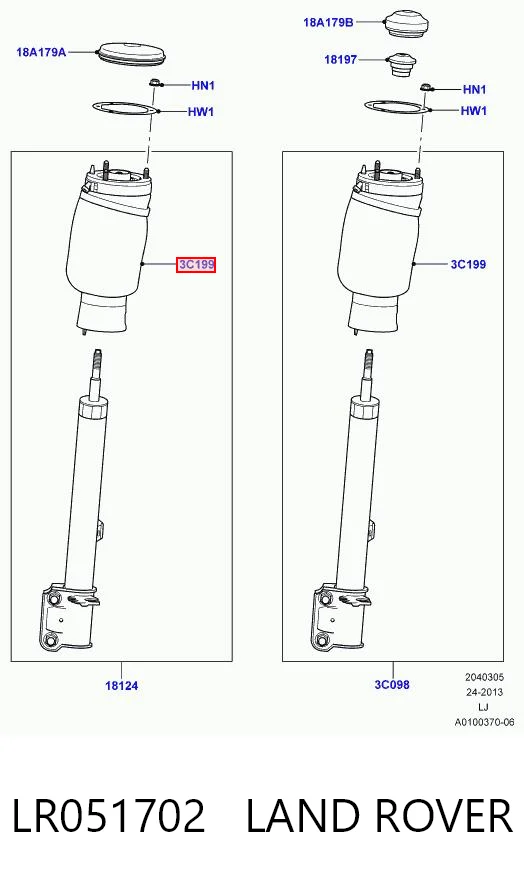 Coxim pneumático (suspensão de lâminas pneumática) do eixo dianteiro REC28AS0517 Amity AP
