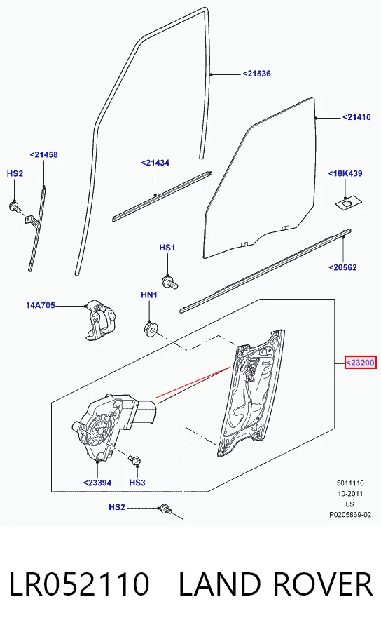 Mecanismo de acionamento de vidro da porta dianteira esquerda para Land Rover Range Rover SPORT I L320