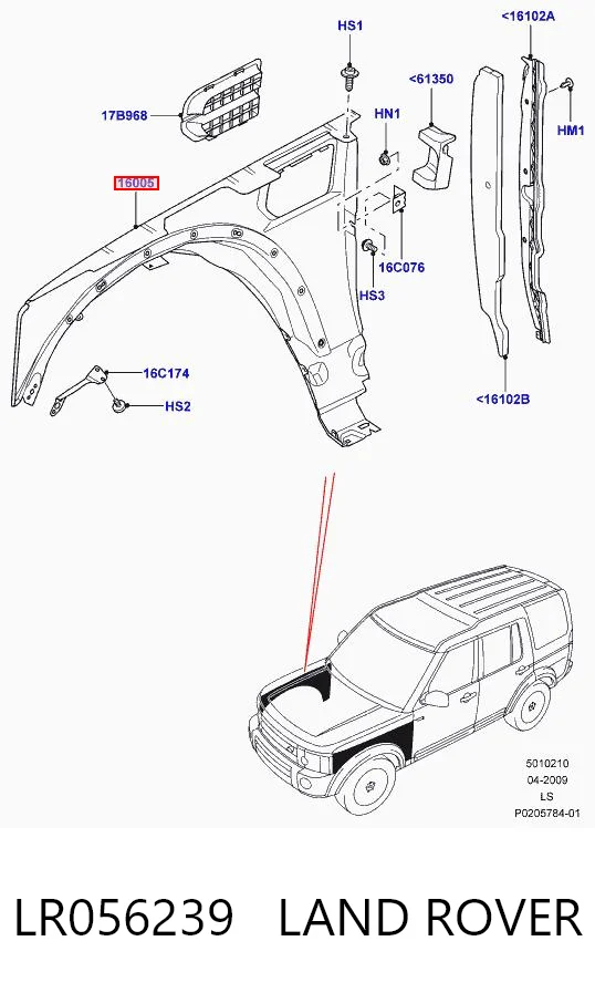 Pára-lama dianteiro direito Land Rover Discovery IV L319 ao melhor preço