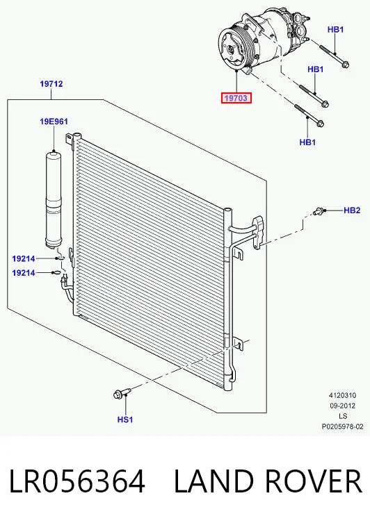 LR056364 Land Rover Compressor de aparelho de ar condicionado