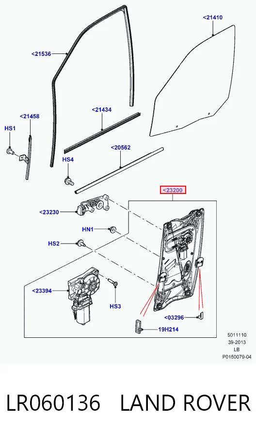  Mecanismo de acionamento de vidro da porta dianteira esquerda Land Rover Freelander II SUV (L359) (2006 - 2014) II