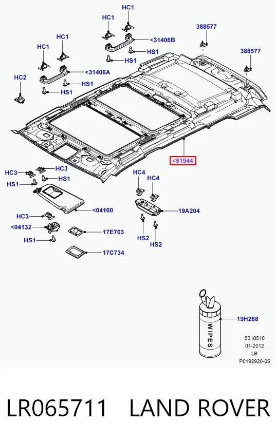 Revestimento do teto Land Rover Freelander II L359 ao melhor preço