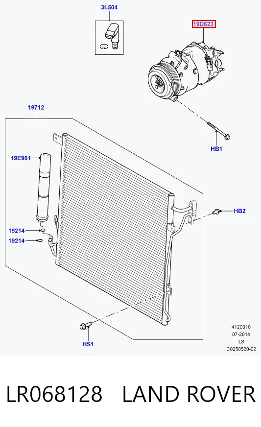 Compressor de aparelho de ar condicionado Land Rover Range Rover EVOQUE L551