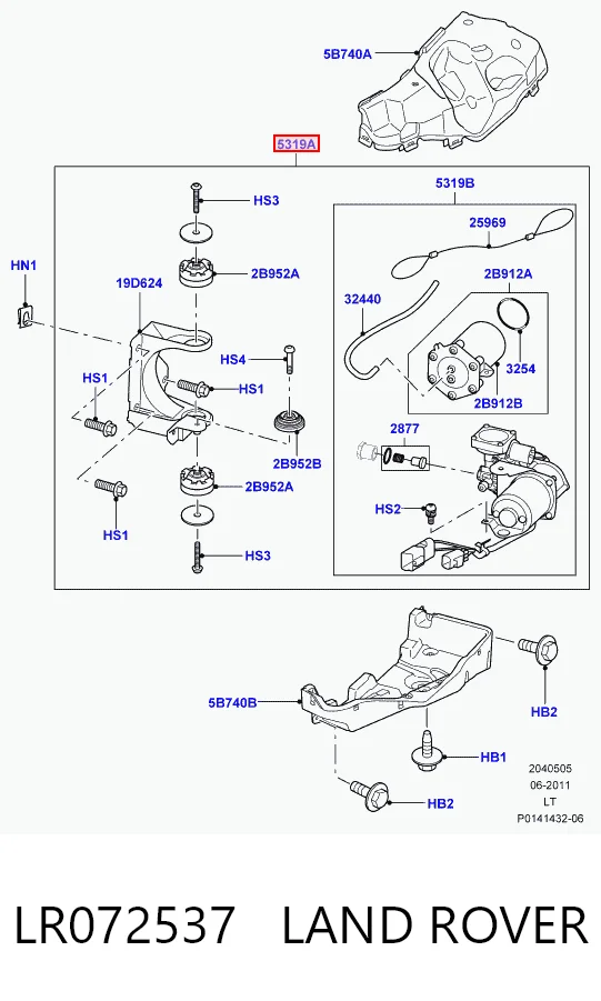 LR072537 Land Rover Compressor de bombeio pneumático (de amortecedores)
