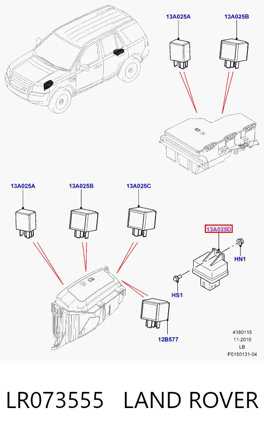 LR073555 Land Rover Relê das velas de incandescência