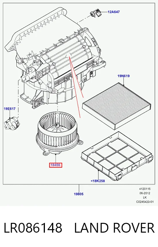 Motor de ventilador de forno (de aquecedor de salão) Land Rover Range Rover SPORT II L494
