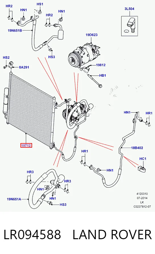  Radiador de aparelho de ar condicionado Land Rover Range Rover SPORT II SUV (L494) (2013 - 2022) SPORT II