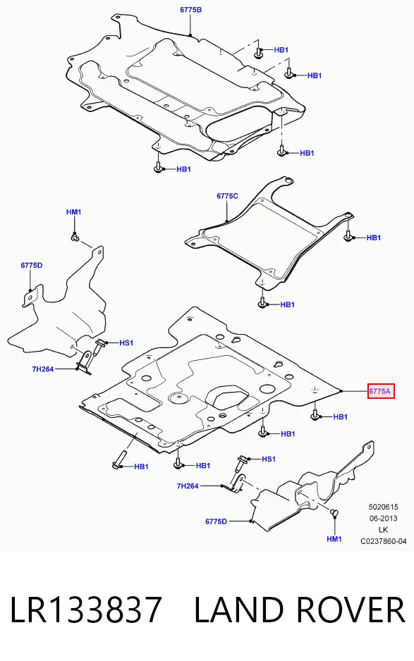 Proteção de motor, de panela (da seção de motor) Land Rover Range Rover II L494 ao melhor preço