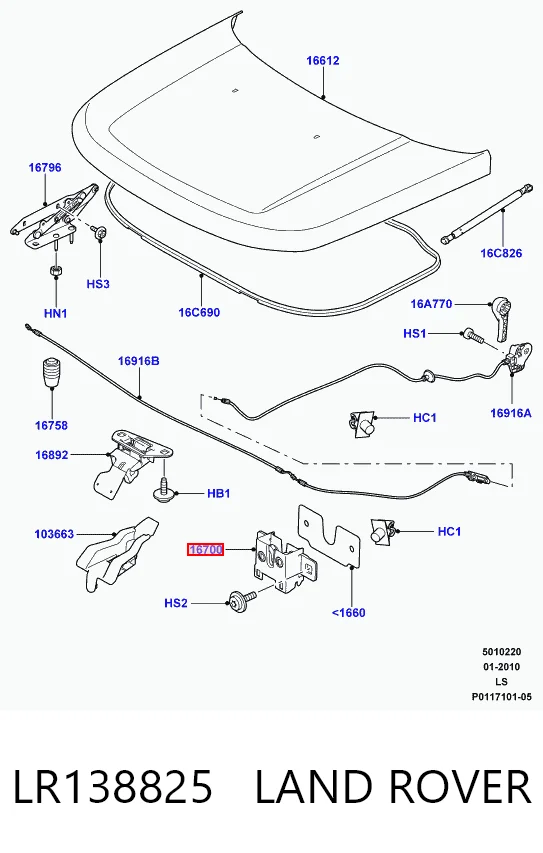  Fecho da capota Land Rover Range Rover SPORT II SUV (L494) (2013 - 2022) SPORT II