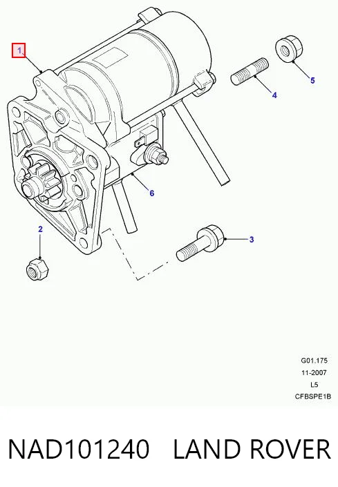 NAD101240 Land Rover Motor de arranco