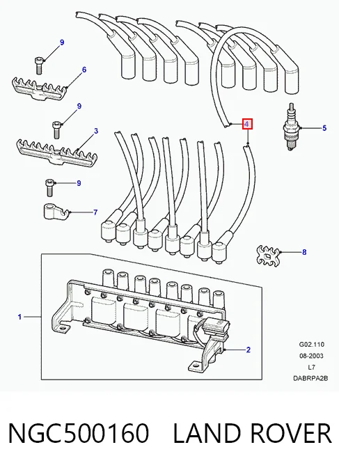 Fios de alta voltagem, kit para Land Rover Discovery II LJ ,LT