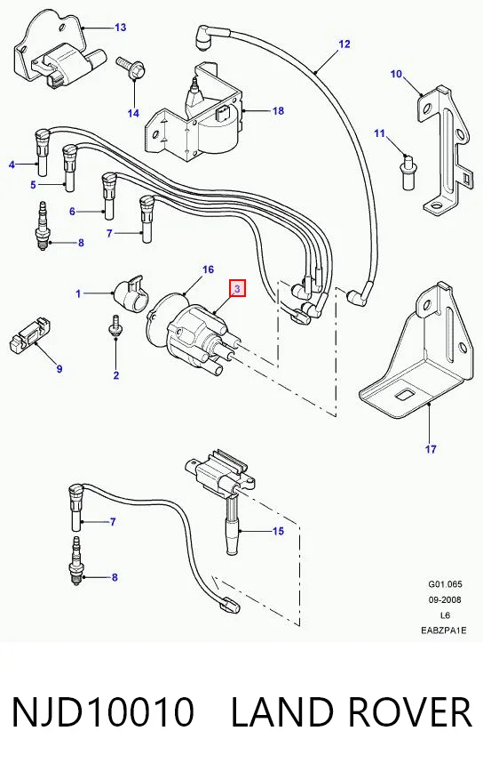 Tampa de distribuidor de ignição (distribuidor) Rover 25  RF