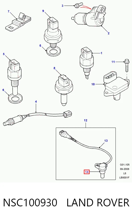 Sensor de posição da árvore distribuidora NSC100930M MG