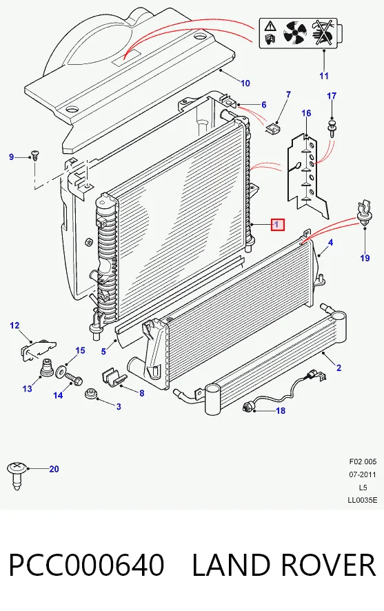 Radiador de esfriamento de motor 002M20 Jdeus