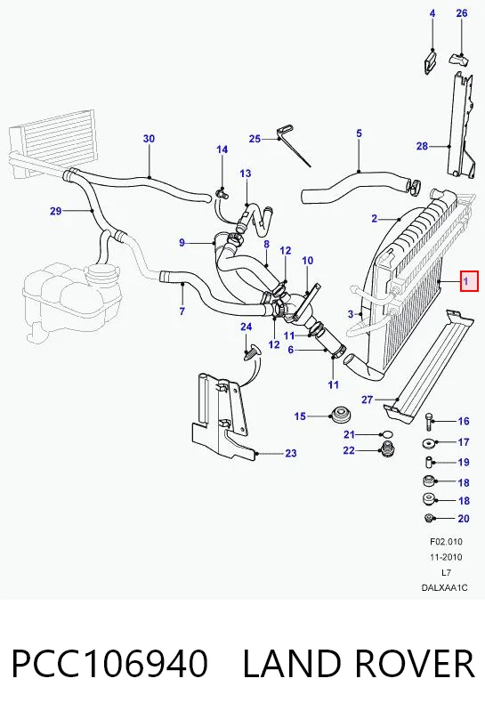  Radiador de esfriamento de motor Land Rover Range Rover II SUV (LP, P38A) (1994 - 2002) II