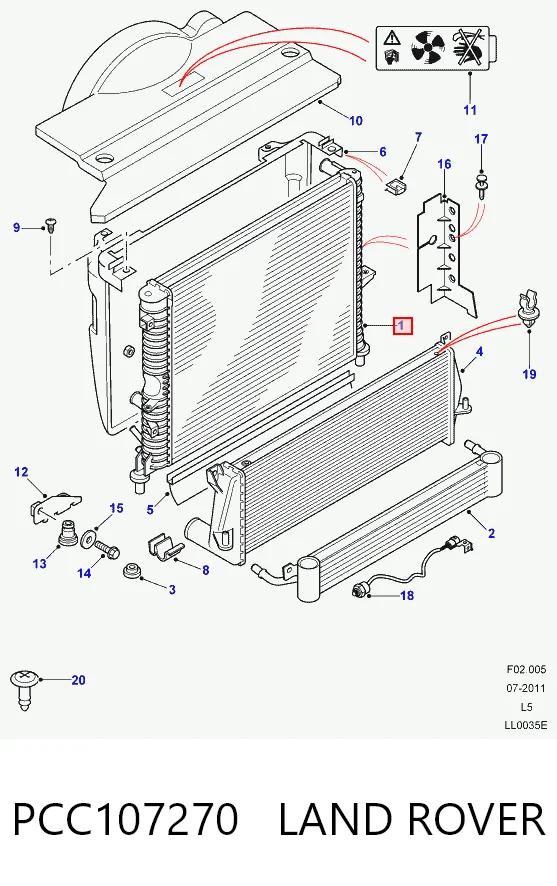 002M20 Jdeus Radiador de esfriamento de motor