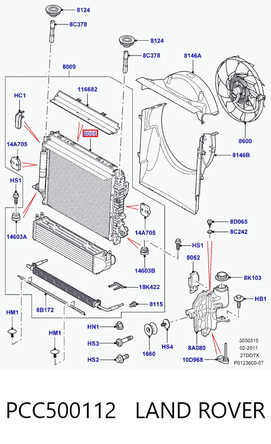 Radiador de esfriamento de motor para Land Rover Range Rover SPORT I L320