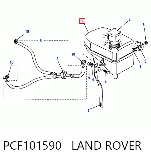 PCF101590 Land Rover Tanque de expansão do sistema de esfriamento