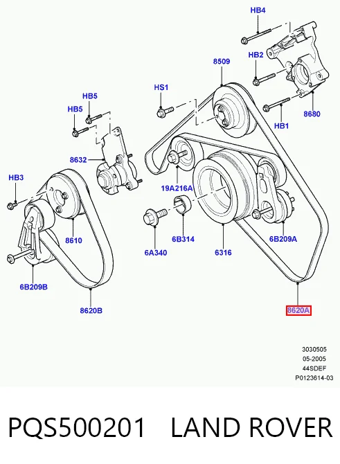  Correia dos conjuntos de transmissão Land Rover Discovery III SUV (LR3) (2004 - 2009) III