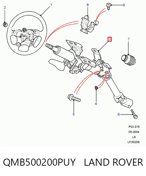 Coluna da direção para Land Rover Freelander I L314