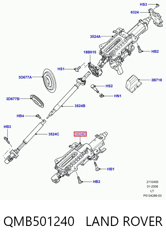  Coluna da direção Land Rover Discovery III SUV (LR3) (2004 - 2009) III