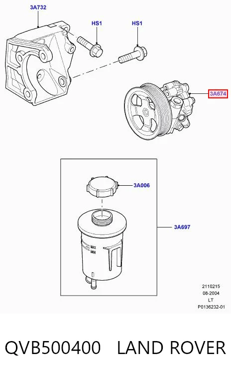 QVB500400 Land Rover Bomba da Direção hidrâulica assistida