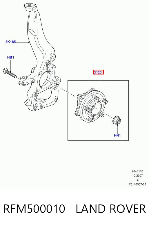 RFM500010 Land Rover Cubo dianteiro