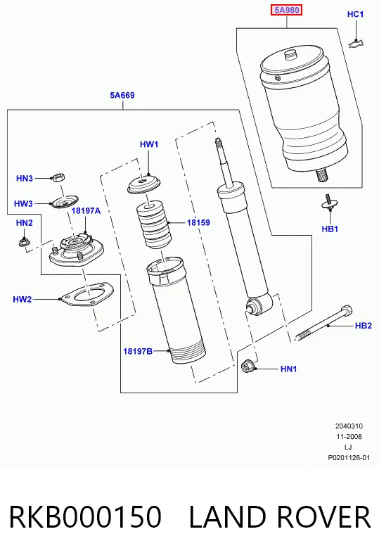 Coxim pneumático (suspensão de lâminas pneumática) do eixo traseiro REC28AS0521 Amity AP