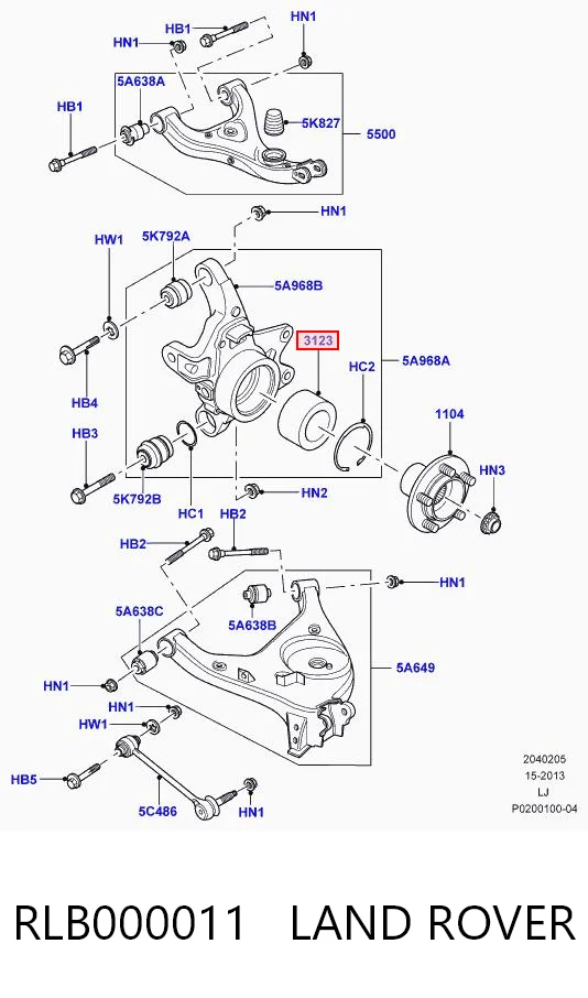 RLB000011 Land Rover Rolamento de cubo dianteiro/traseiro