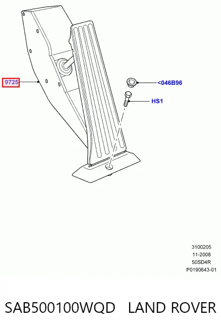 Pedal de gás (de acelerador) para Land Rover Range Rover III L322