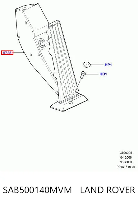 Pedal de gás (de acelerador) para Land Rover Range Rover III L322