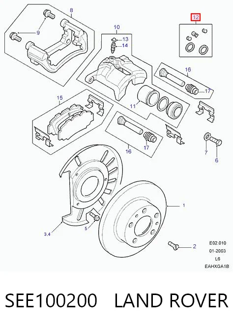 Kit de reparação de suporte do freio dianteiro ERT400079 Polcar