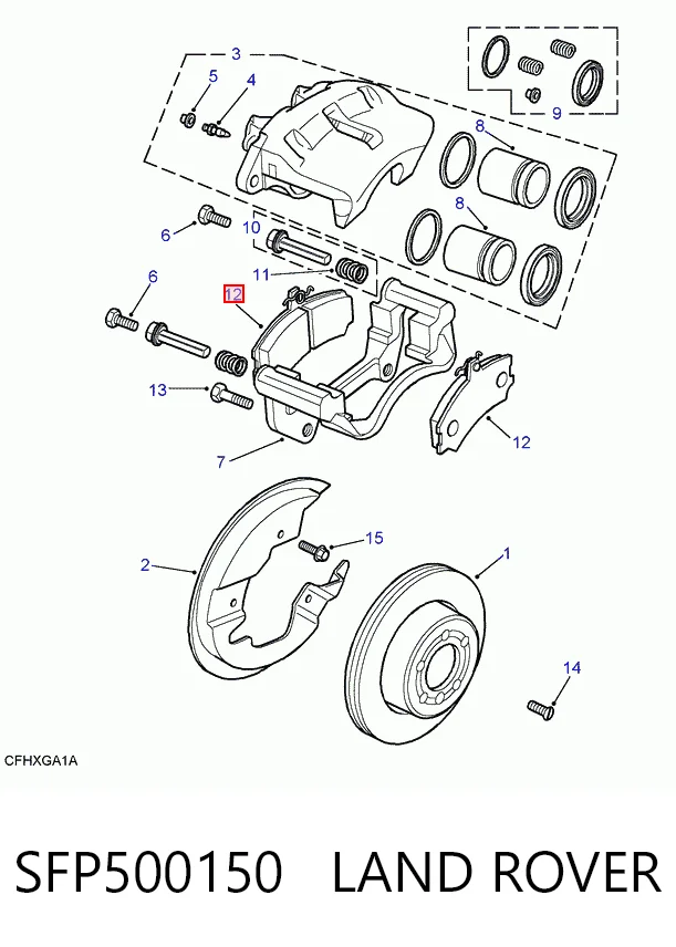SFP500150 Land Rover Sapatas do freio dianteiras de disco
