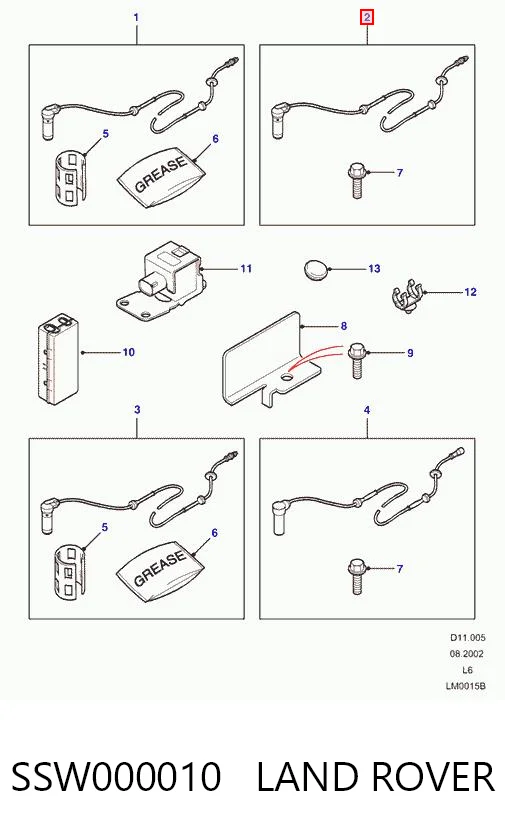 Sensor dianteiro de ABS Land Rover Freelander I L314