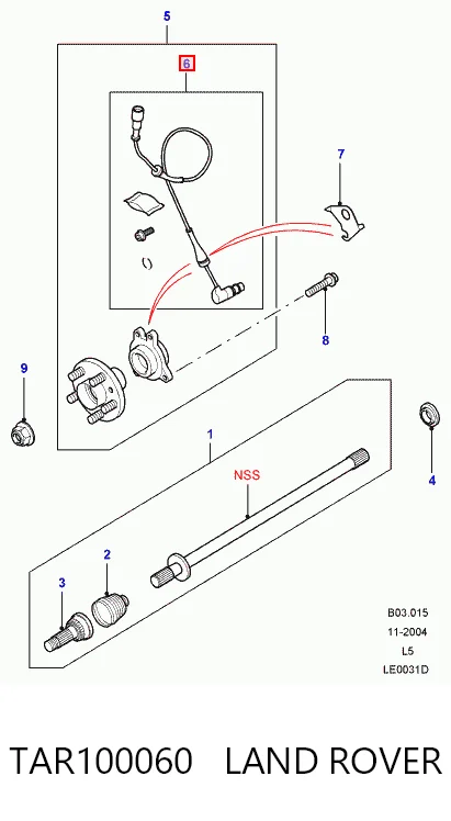 Sensor dianteiro de ABS Land Rover Discovery II LJ ,LT
