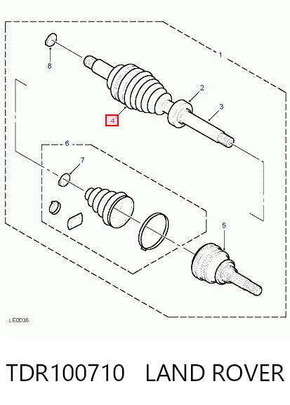 Bota de proteção interna de junta homocinética do semieixo dianteiro para Land Rover Freelander L314