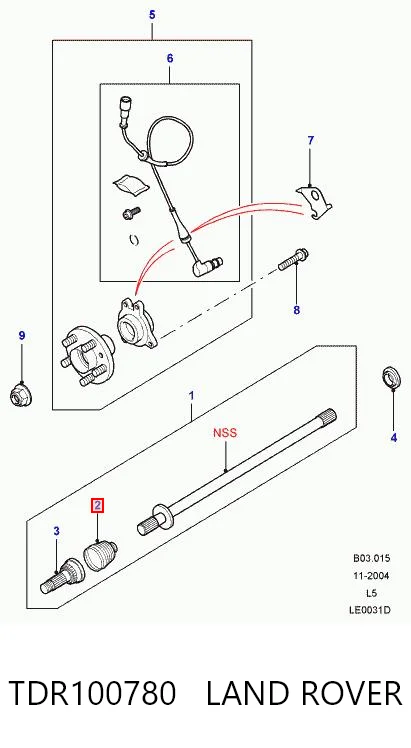 Bota de proteção externa de junta homocinética do semieixo dianteiro para Land Rover Discovery II LJ ,LT