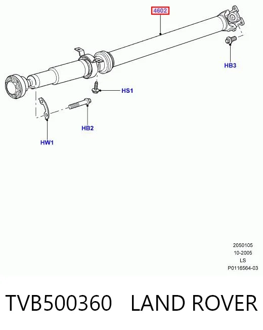TVB500360 Land Rover Junta universal traseira montada