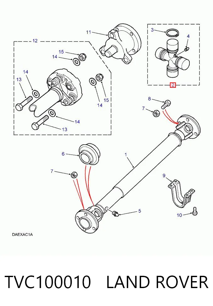 TVC100010 Land Rover Cruzeta da junta universal traseira